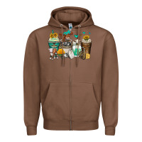 Chestnut cows coffee cups Zipper Hoodie - Zillion Design Studio