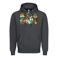 Smoke cows coffee cups Zipper Hoodie - Zillion Design Studio