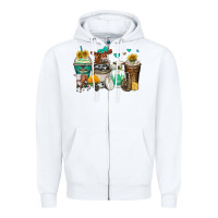 White cows coffee cups Zipper Hoodie - Zillion Design Studio