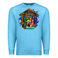 Ocean Blue jesus and mary with god Premium Sweatshirt - AdoDesignShop