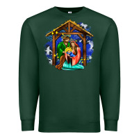 Sports Green jesus and mary with god Premium Sweatshirt - AdoDesignShop