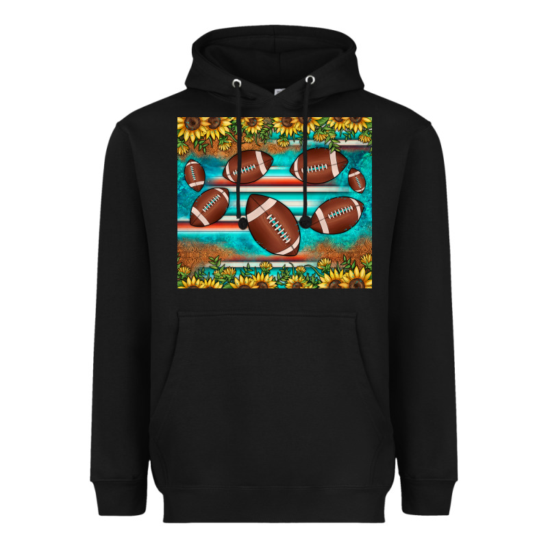Football Turquoise Sunflower Heavyweight Hoodie by JahusDesignShop | Teevron
