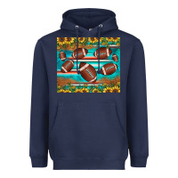 Navy football turquoise sunflower Heavyweight Hoodie - JahusDesignShop