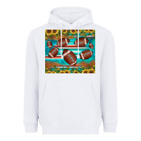 White football turquoise sunflower Heavyweight Hoodie - JahusDesignShop