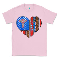 Bubblegum Pink 4th of july nurse heart flag Classic Tee - texasbilliewilder