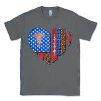 Charcoal Heather 4th of july nurse heart flag Classic Tee - texasbilliewilder
