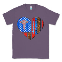 Lavender 4th of july nurse heart flag Classic Tee - texasbilliewilder