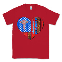 Red 4th of july nurse heart flag Classic Tee - texasbilliewilder