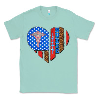 Seafoam 4th of july nurse heart flag Classic Tee - texasbilliewilder