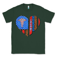 Sports Green 4th of july nurse heart flag Classic Tee - texasbilliewilder