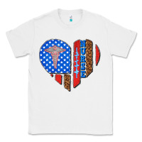 White 4th of july nurse heart flag Classic Tee - texasbilliewilder