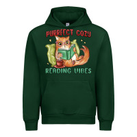 Forest Green purrfect cozy reading vibes Urban Hoodie - MaliasSmallBusiness