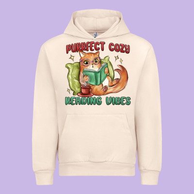 Purrfect Cozy Reading Vibes Urban Hoodie Designed By Maliassmallbusiness