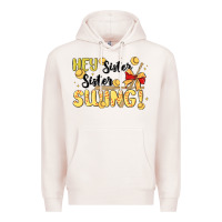 Pale Pink softball sister Premium Hoodie - MaliasSmallBusiness