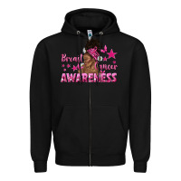 Black Breast Cancer Awareness with Afro Woman Zipper Hoodie - texasbilliewilder