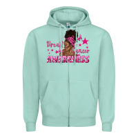 Breast Cancer Awareness With Afro Woman Zipper Hoodie | Teevron