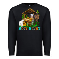 Black holy nıght cows and sunflowers Premium Sweatshirt - AdoDesignShop