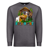 Charcoal Heather holy nıght cows and sunflowers Premium Sweatshirt - AdoDesignShop