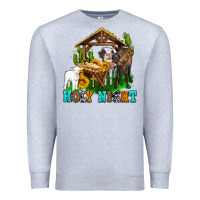 Heather Grey holy nıght cows and sunflowers Premium Sweatshirt - AdoDesignShop