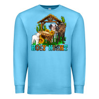 Ocean Blue holy nıght cows and sunflowers Premium Sweatshirt - AdoDesignShop