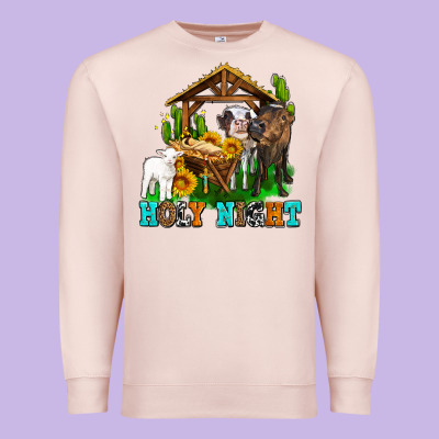 Holy Nıght Cows And Sunflowers Premium Sweatshirt Designed By Adodesignshop