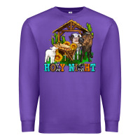 Purple holy nıght cows and sunflowers Premium Sweatshirt - AdoDesignShop