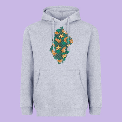 Christmas Gingerbread Cookies Patch Heavyweight Hoodie Designed By Bundleandbundleshop