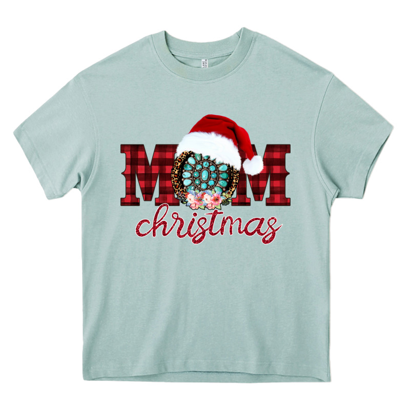 Mom Christmas Heavy Core Tee by CowhideDigitalArt | Teevron