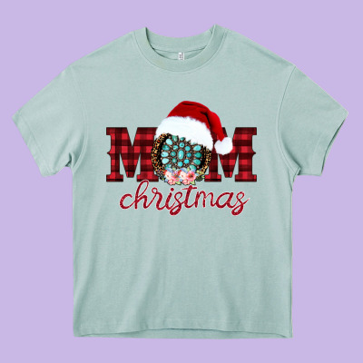 Mom Christmas Heavy Core Tee Designed By Cowhidedigitalart