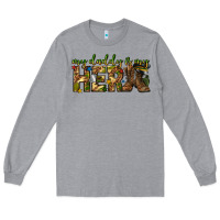 Heather Grey my daddy is my hero army western Long Sleeve Tee - texasbilliewilder