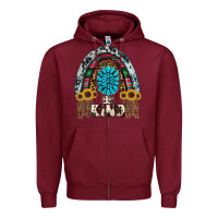 Burgundy western rainbow  be kind Zipper Hoodie - RanaPortraitStore