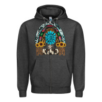 Charcoal Heather western rainbow  be kind Zipper Hoodie - RanaPortraitStore