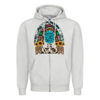 Dove Grey western rainbow  be kind Zipper Hoodie - RanaPortraitStore