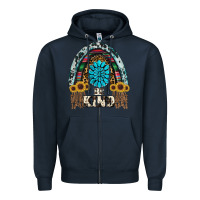 Navy western rainbow  be kind Zipper Hoodie - RanaPortraitStore