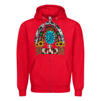 Red western rainbow  be kind Zipper Hoodie - RanaPortraitStore
