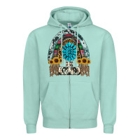 Seafoam western rainbow  be kind Zipper Hoodie - RanaPortraitStore