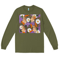 Army Green easter bunny carrot daisys leopard glitter Long Sleeve Tee - RanaPortraitStore