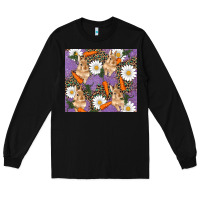 Black easter bunny carrot daisys leopard glitter Long Sleeve Tee - RanaPortraitStore