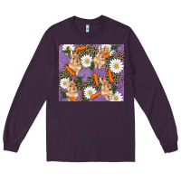 Plum easter bunny carrot daisys leopard glitter Long Sleeve Tee - RanaPortraitStore