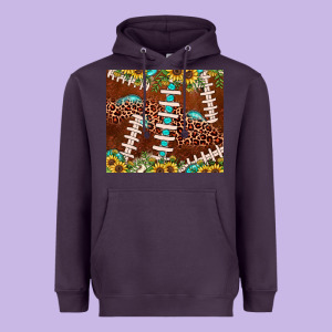 Football Leopard Gemstone Sunflower Heavyweight Hoodie Designed By Jahusdesignshop