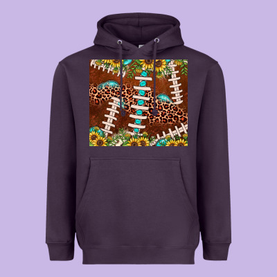 Football Leopard Gemstone Sunflower Heavyweight Hoodie Designed By Jahusdesignshop