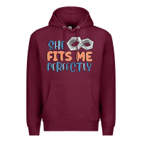 Burgundy she fits me perfectly Premium Hoodie - MaliasSmallBusiness