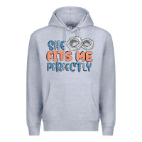 Heather Grey she fits me perfectly Premium Hoodie - MaliasSmallBusiness