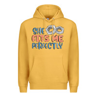 Mustard she fits me perfectly Premium Hoodie - MaliasSmallBusiness