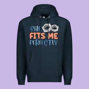 She Fits Me Perfectly Premium Hoodie Designed By Maliassmallbusiness