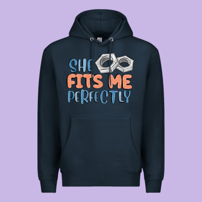 She Fits Me Perfectly Premium Hoodie Designed By Maliassmallbusiness