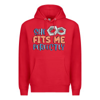 Red she fits me perfectly Premium Hoodie - MaliasSmallBusiness