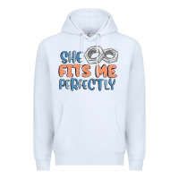 White she fits me perfectly Premium Hoodie - MaliasSmallBusiness