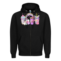 Black unicorn coffee cups Zipper Hoodie - Zillion Design Studio