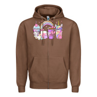 Chestnut unicorn coffee cups Zipper Hoodie - Zillion Design Studio